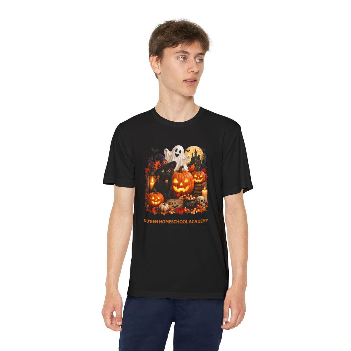 Halloween Homeschool Pumpkins and Ghosts Youth T-Shirt