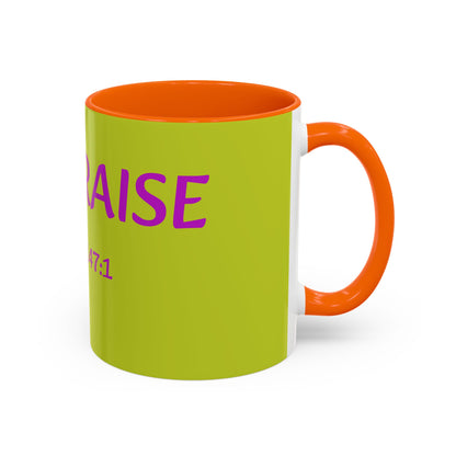 Psalm 147:1 Praise Mug, Christian Bible Verse Accent Coffee Mug