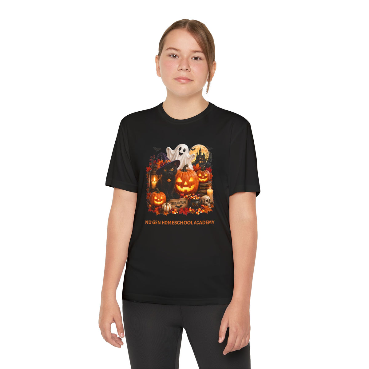 Halloween Homeschool Pumpkins and Ghosts Youth T-Shirt
