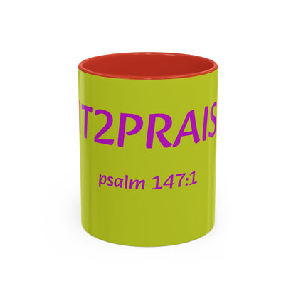 Psalm 147:1 Praise Mug, Christian Bible Verse Accent Coffee Mug