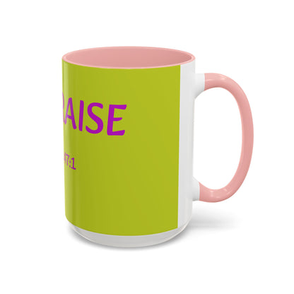Psalm 147:1 Praise Mug, Christian Bible Verse Accent Coffee Mug