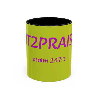 Psalm 147:1 Praise Mug, Christian Bible Verse Accent Coffee Mug