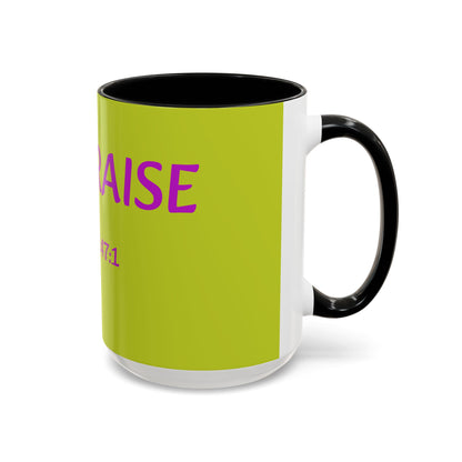 Psalm 147:1 Praise Mug, Christian Bible Verse Accent Coffee Mug