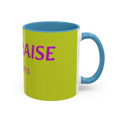 Psalm 147:1 Praise Mug, Christian Bible Verse Accent Coffee Mug