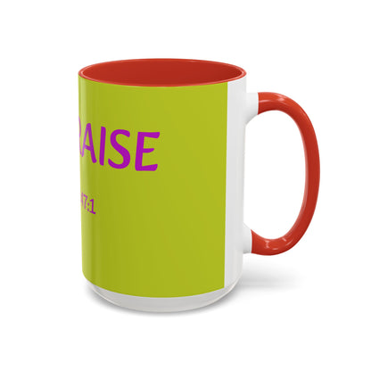 Psalm 147:1 Praise Mug, Christian Bible Verse Accent Coffee Mug