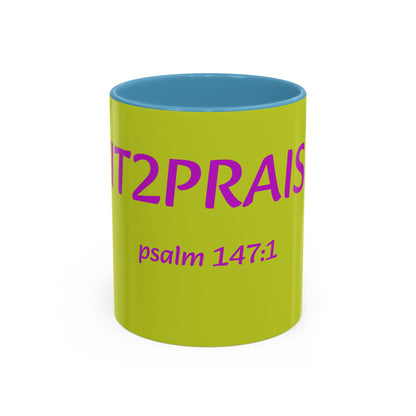 Psalm 147:1 Praise Mug, Christian Bible Verse Accent Coffee Mug