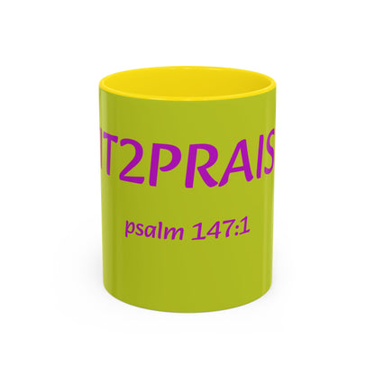 Psalm 147:1 Praise Mug, Christian Bible Verse Accent Coffee Mug