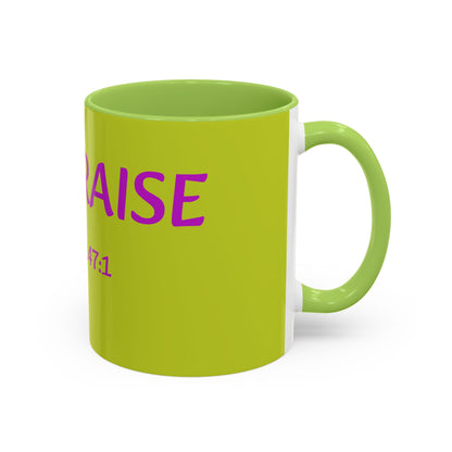 Psalm 147:1 Praise Mug, Christian Bible Verse Accent Coffee Mug