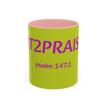 Psalm 147:1 Praise Mug, Christian Bible Verse Accent Coffee Mug