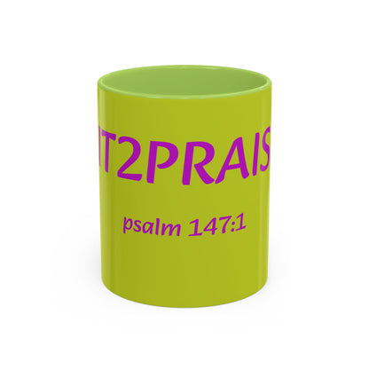 Psalm 147:1 Praise Mug, Christian Bible Verse Accent Coffee Mug