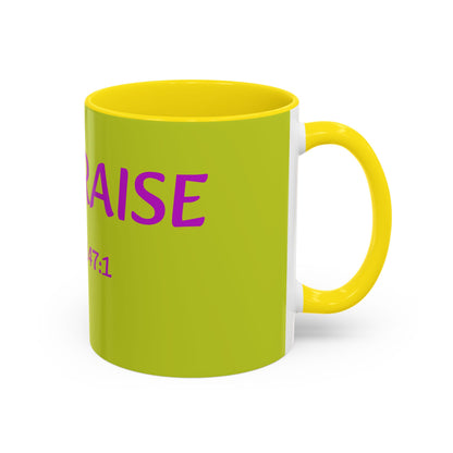 Psalm 147:1 Praise Mug, Christian Bible Verse Accent Coffee Mug
